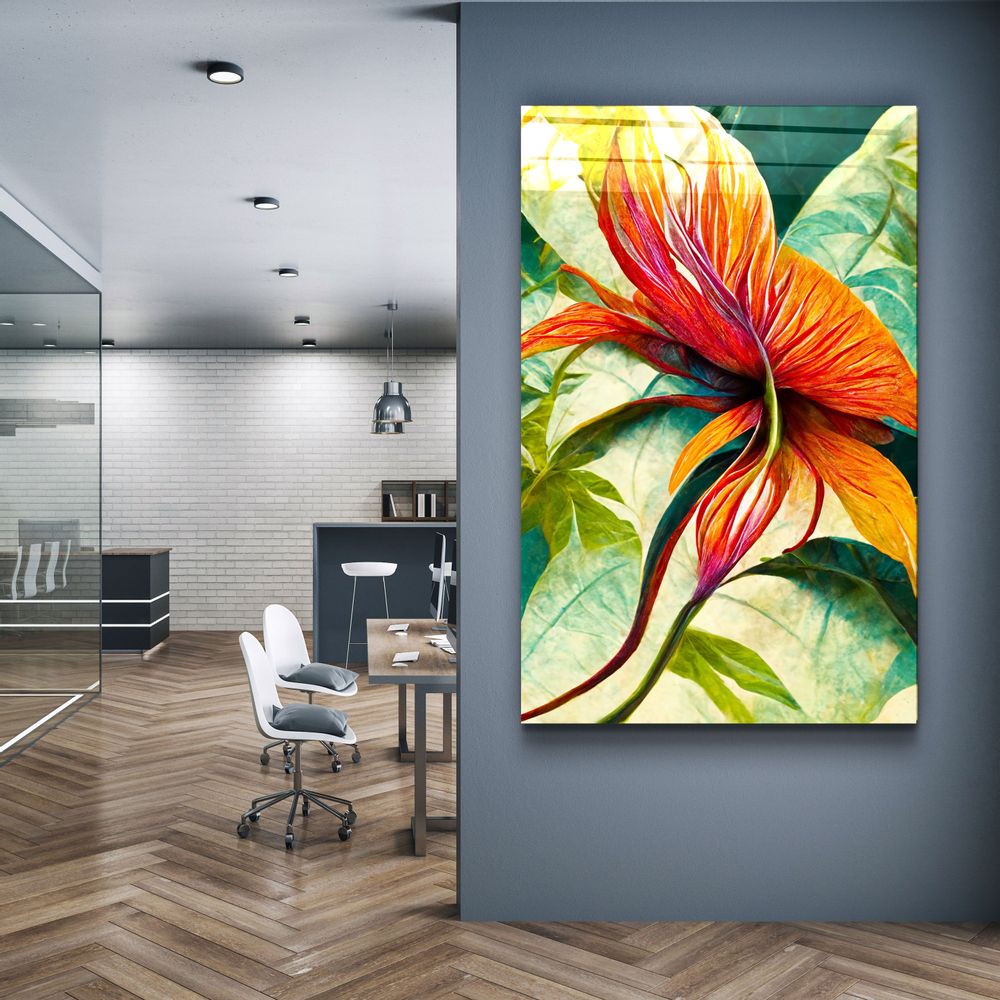 Autres décorations murales - Art mural en verre de la collection Flowers of Secret Garden Designers 110CMx70CM - ARTDESIGNA