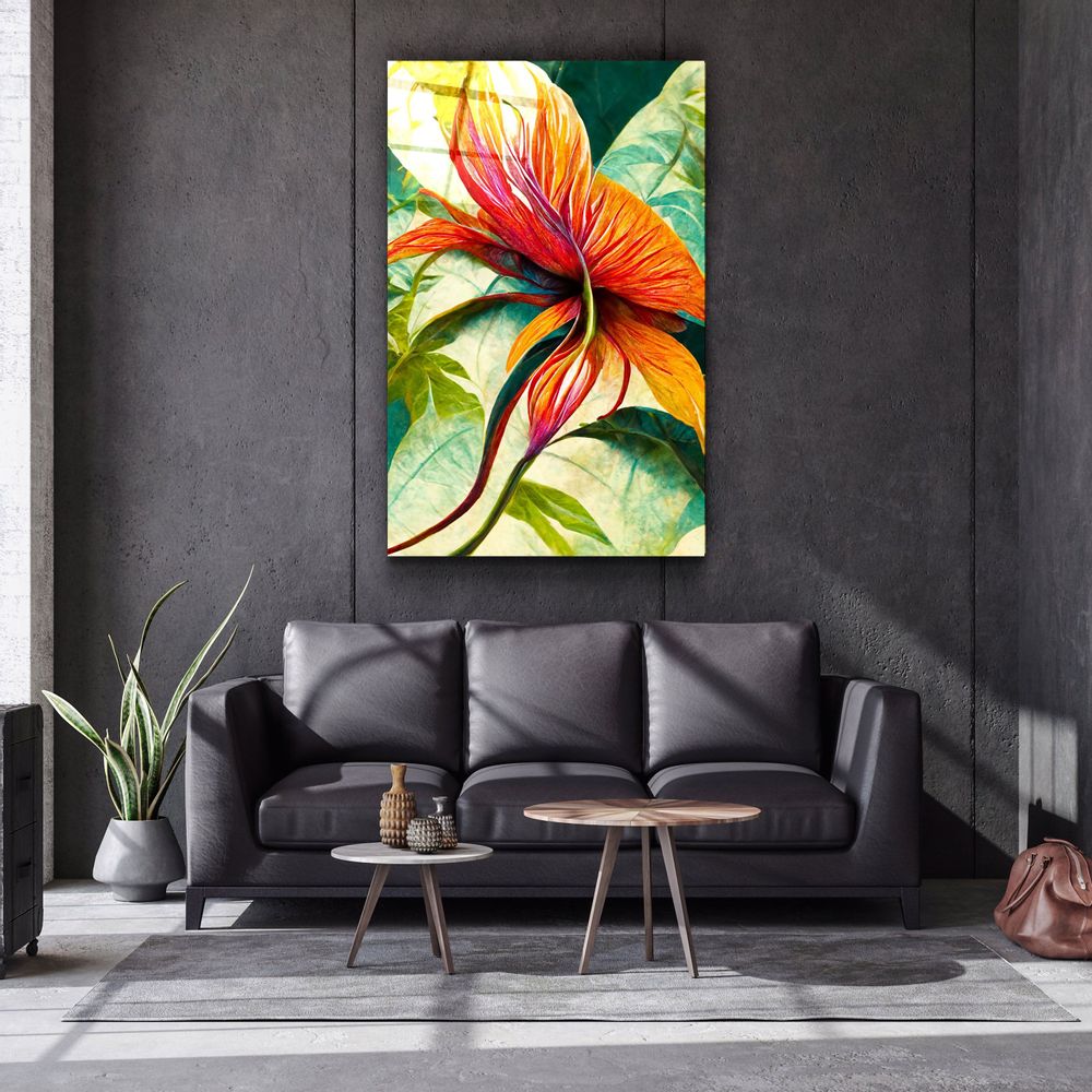 Autres décorations murales - Art mural en verre de la collection Flowers of Secret Garden Designers 110CMx70CM - ARTDESIGNA