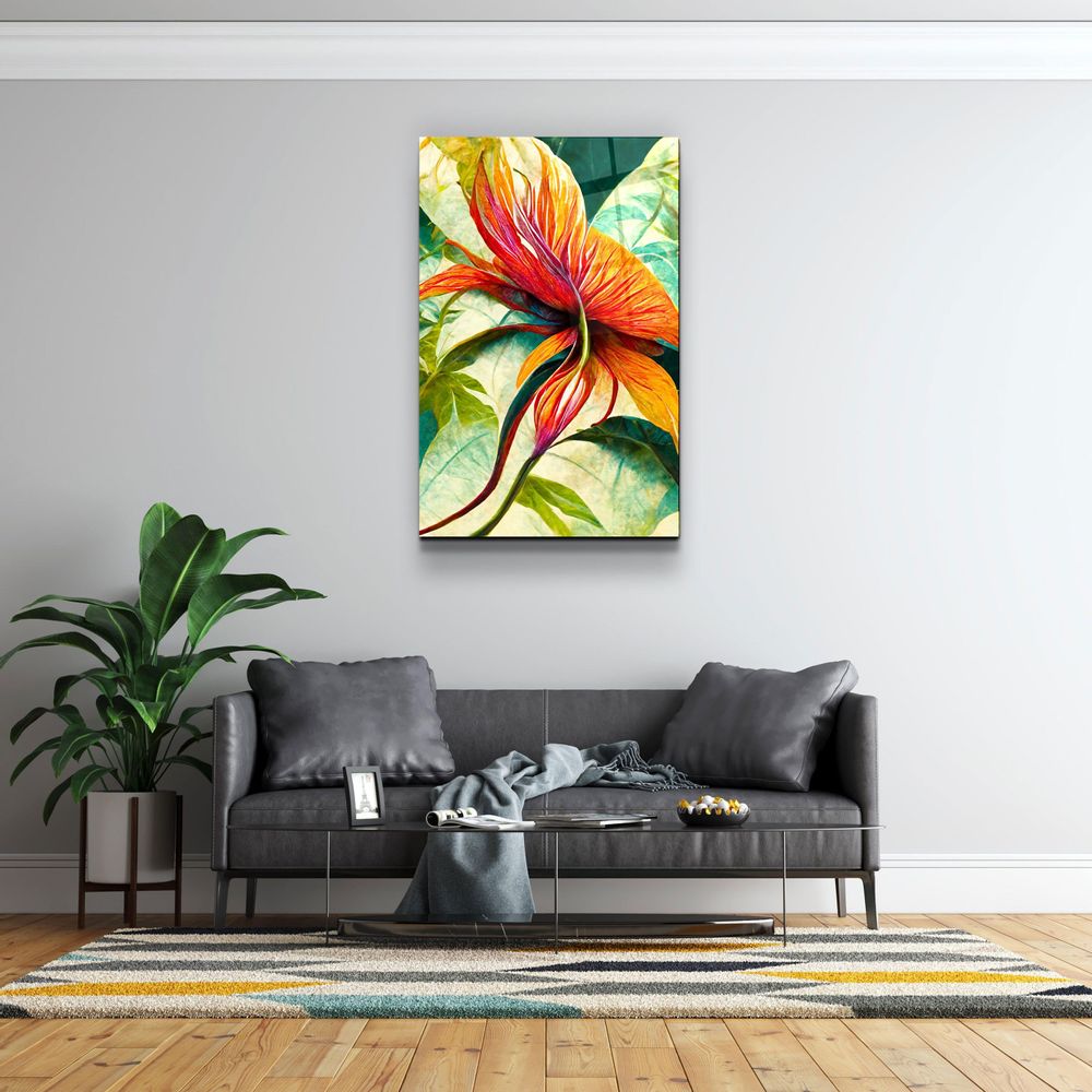 Autres décorations murales - Art mural en verre de la collection Flowers of Secret Garden Designers 110CMx70CM - ARTDESIGNA