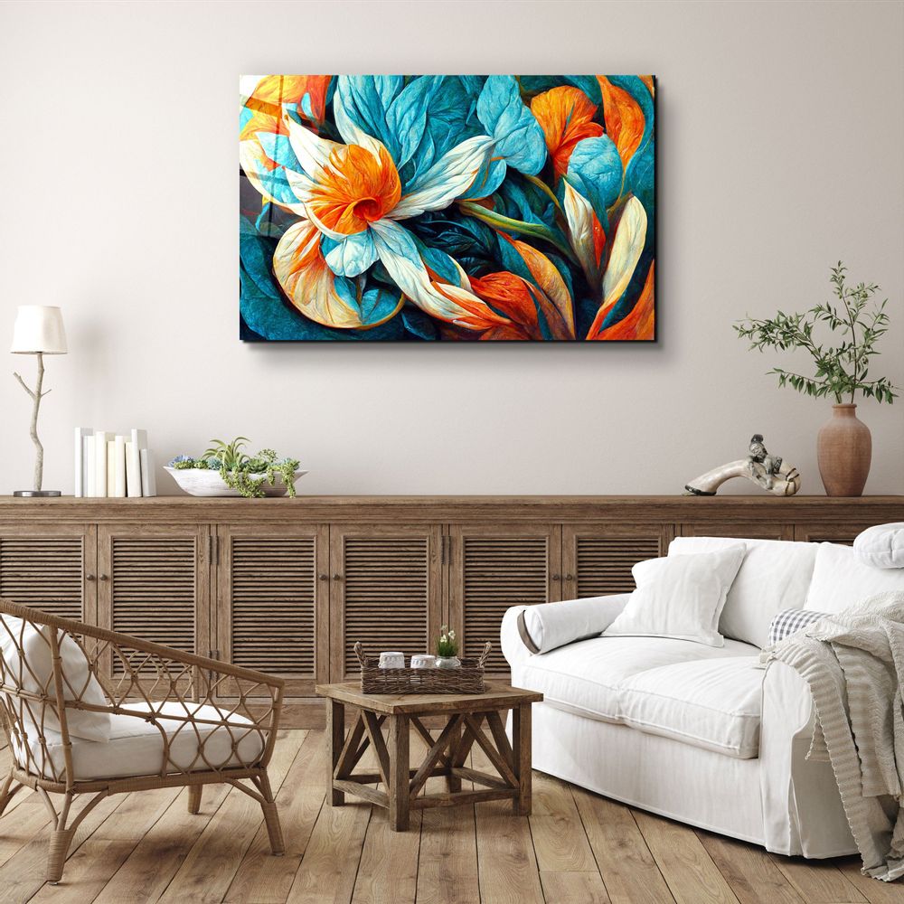 Autres décorations murales - Art mural en verre de la collection Flowers of Secret Garden Designers 110CMx70CM - ARTDESIGNA