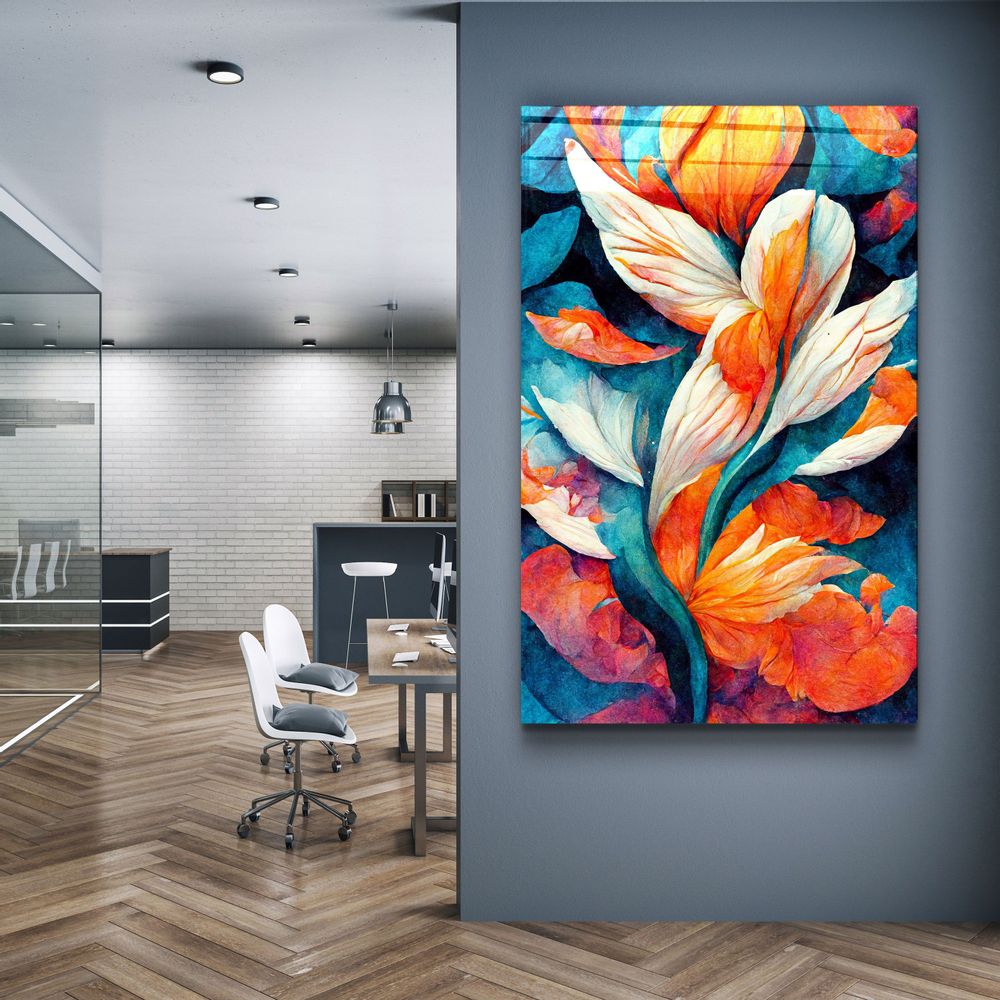 Other wall decoration - Flowers of Secret Garden 2Designers Collection Glass Wall Art  110CMx70CM - ARTDESIGNA