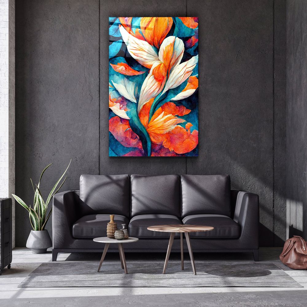 Other wall decoration - Flowers of Secret Garden 2Designers Collection Glass Wall Art  110CMx70CM - ARTDESIGNA