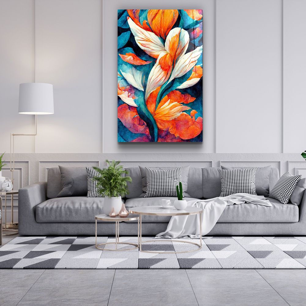Other wall decoration - Flowers of Secret Garden 2Designers Collection Glass Wall Art  110CMx70CM - ARTDESIGNA