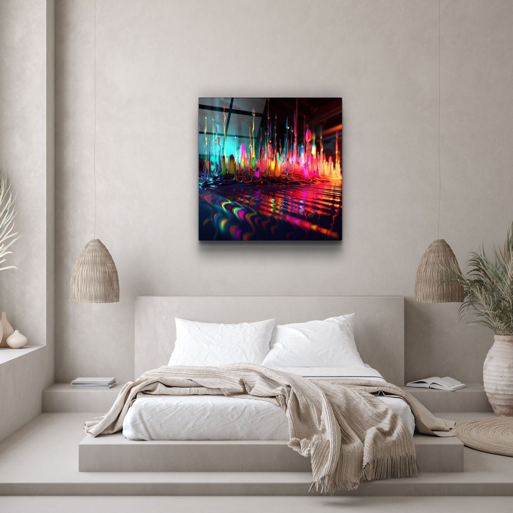 Other wall decoration - Paint Drops V1 Designers Collection Glass Wall Art 80CMX80CM - ARTDESIGNA