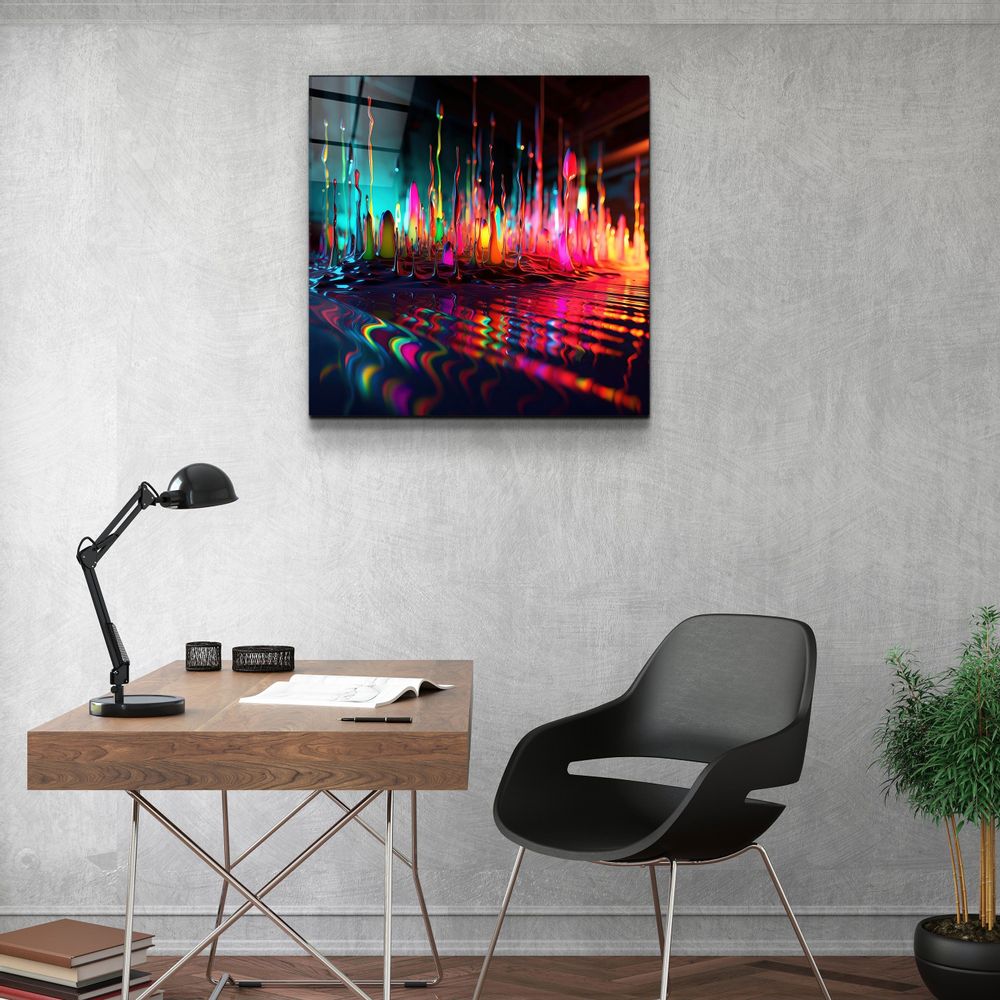 Other wall decoration - Paint Drops V1 Designers Collection Glass Wall Art 80CMX80CM - ARTDESIGNA