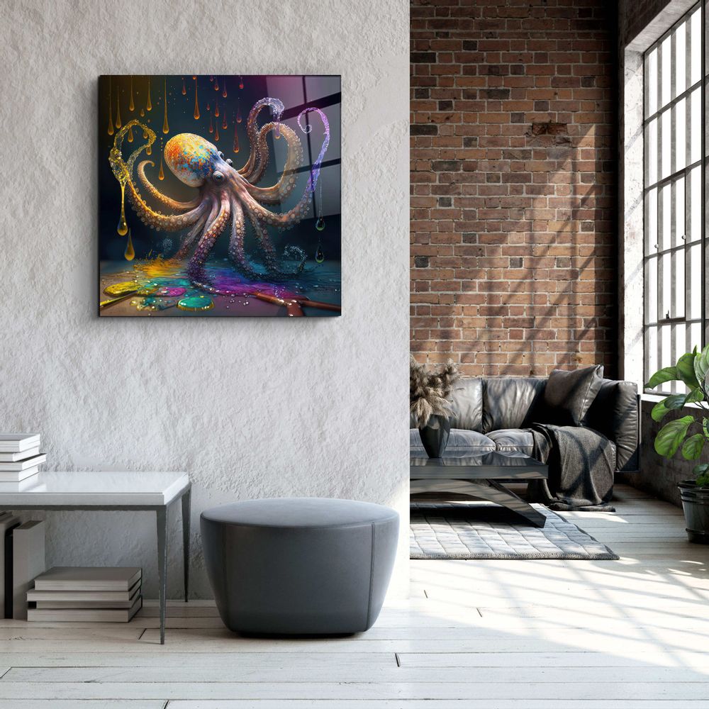 Autres décorations murales - Peintre Octo Designers Collection Décoration murale en verre 80CMX80CM - ARTDESIGNA