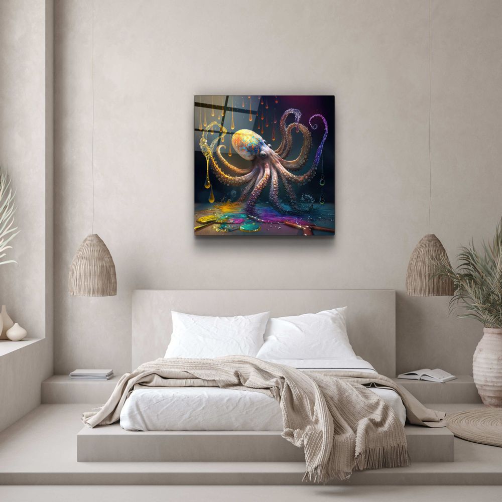 Autres décorations murales - Peintre Octo Designers Collection Décoration murale en verre 80CMX80CM - ARTDESIGNA