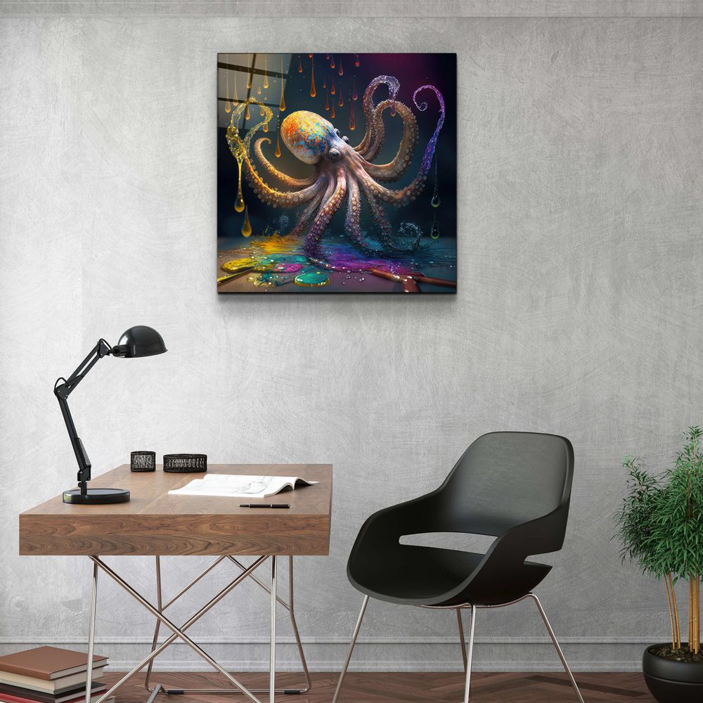 Autres décorations murales - Peintre Octo Designers Collection Décoration murale en verre 80CMX80CM - ARTDESIGNA