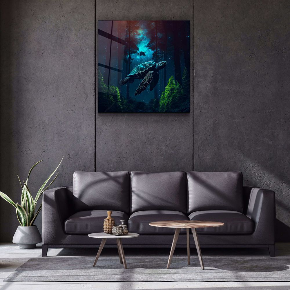 Other wall decoration - Turtle Designers Collection Glass Wall Art 80CMX80CM - ARTDESIGNA