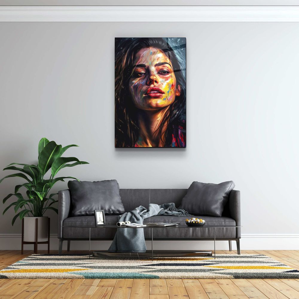 Other wall decoration - Beauty Oil Painting V1Designers Collection Glass Wall Art 110CMx70CM - ARTDESIGNA