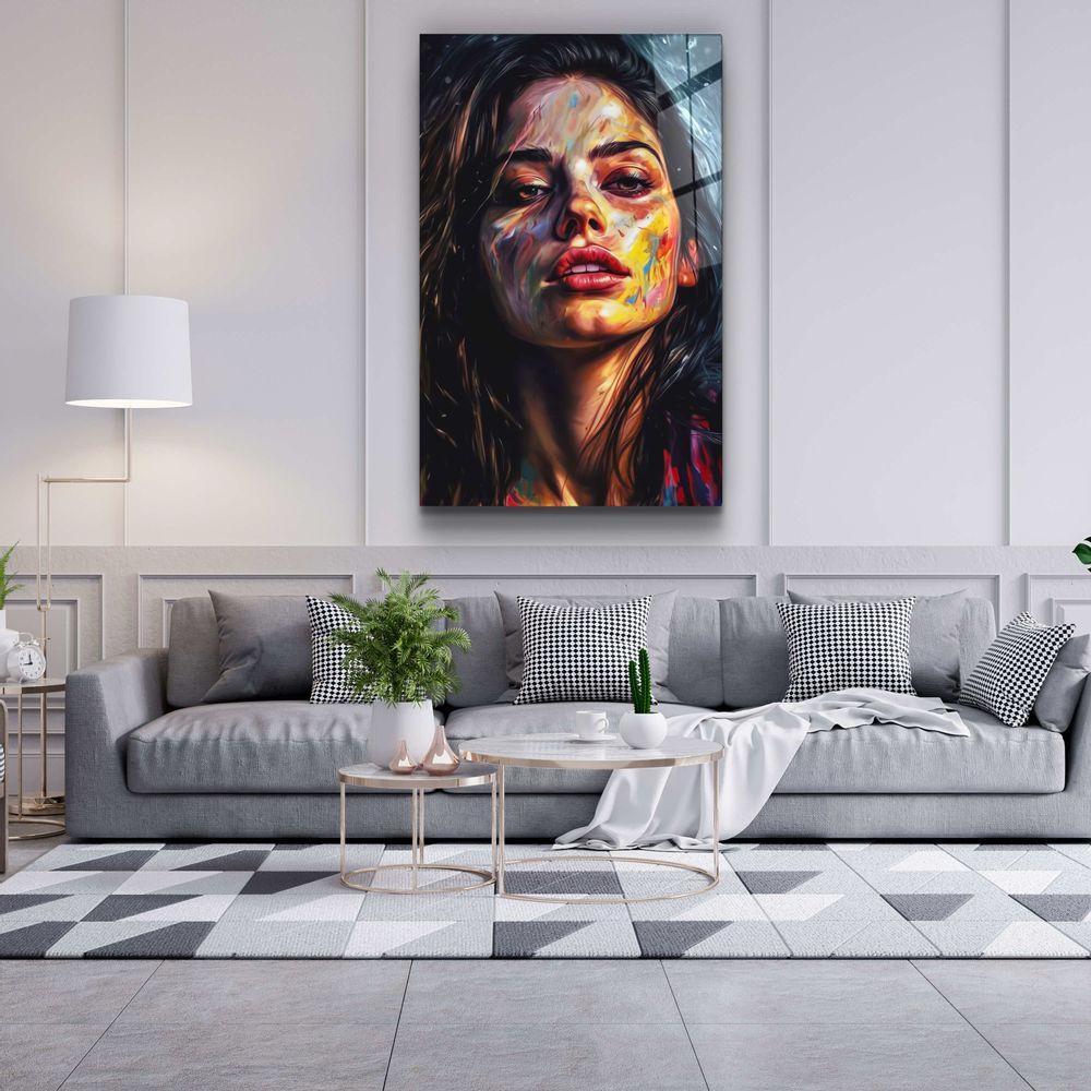 Other wall decoration - Beauty Oil Painting V1Designers Collection Glass Wall Art 110CMx70CM - ARTDESIGNA