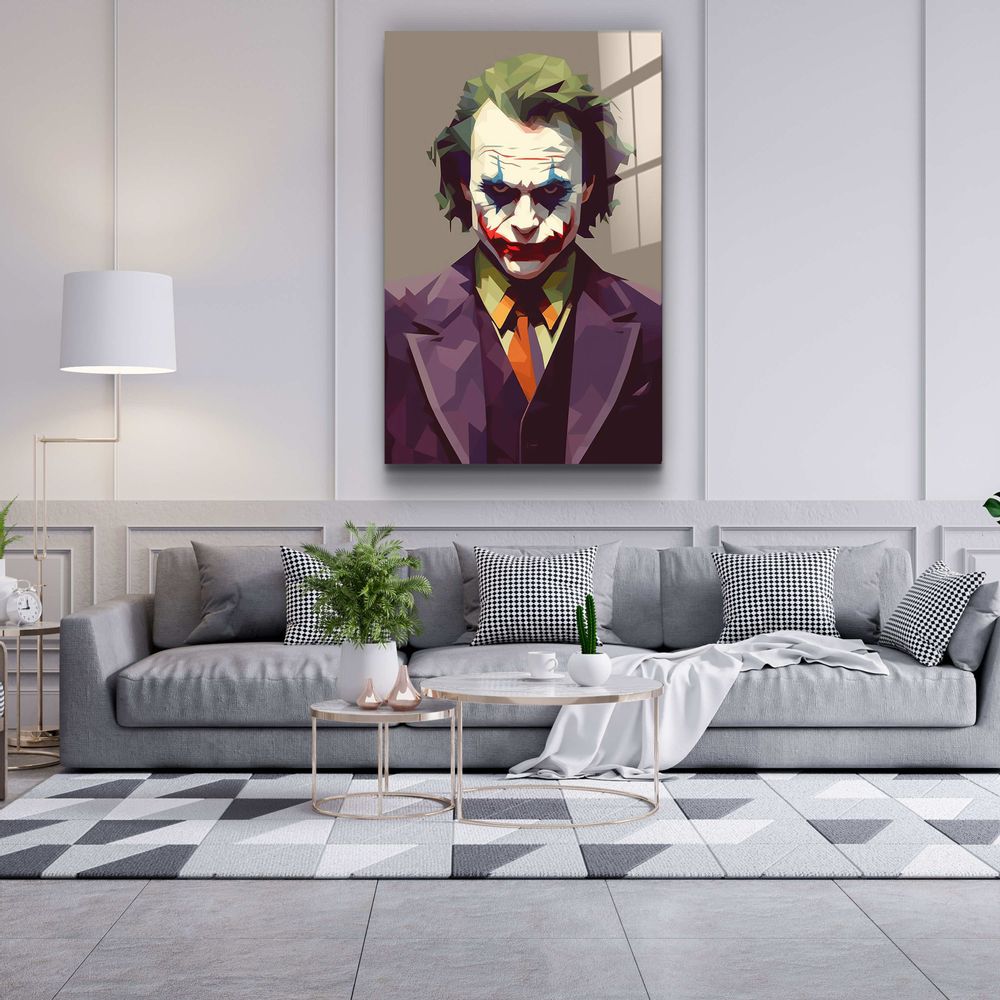 Other wall decoration - Joker PixelsDesigners Collection Glass Wall Art 110CMx70CM - ARTDESIGNA