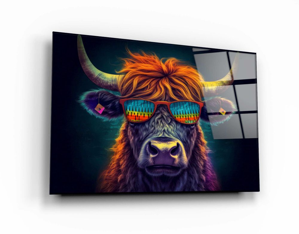 Other wall decoration - Cool BullDesigners Collection Glass Wall Art  110CMx70CM - ARTDESIGNA