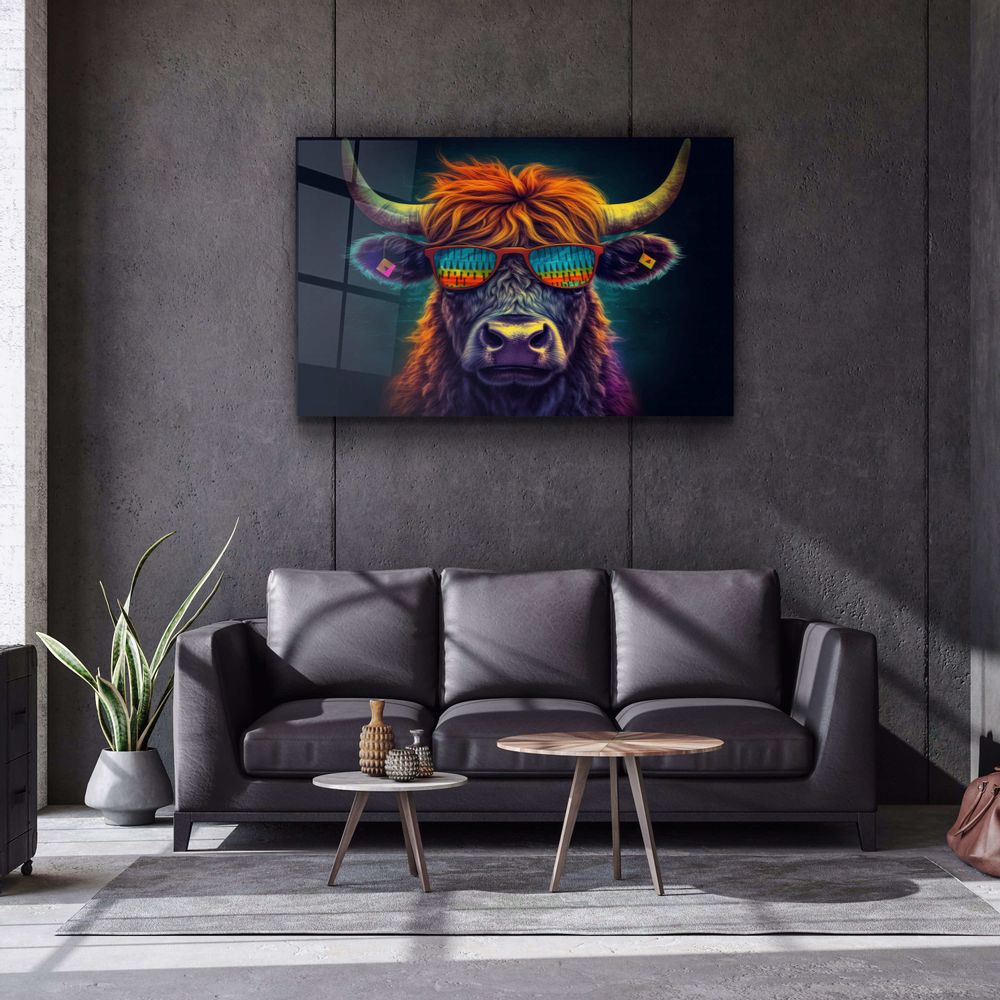 Other wall decoration - Cool BullDesigners Collection Glass Wall Art  110CMx70CM - ARTDESIGNA