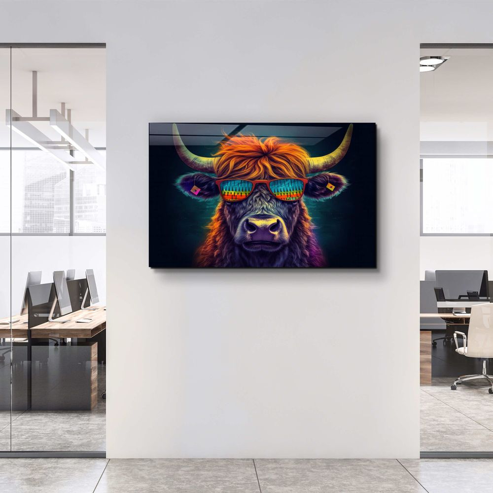 Other wall decoration - Cool BullDesigners Collection Glass Wall Art  110CMx70CM - ARTDESIGNA