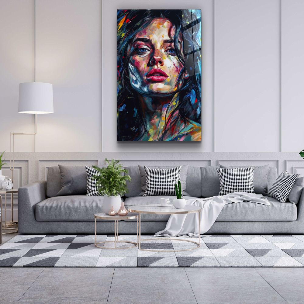 Other wall decoration - Beauty Oil Painting V3Designers Collection Glass Wall Art  110CMx70CM - ARTDESIGNA