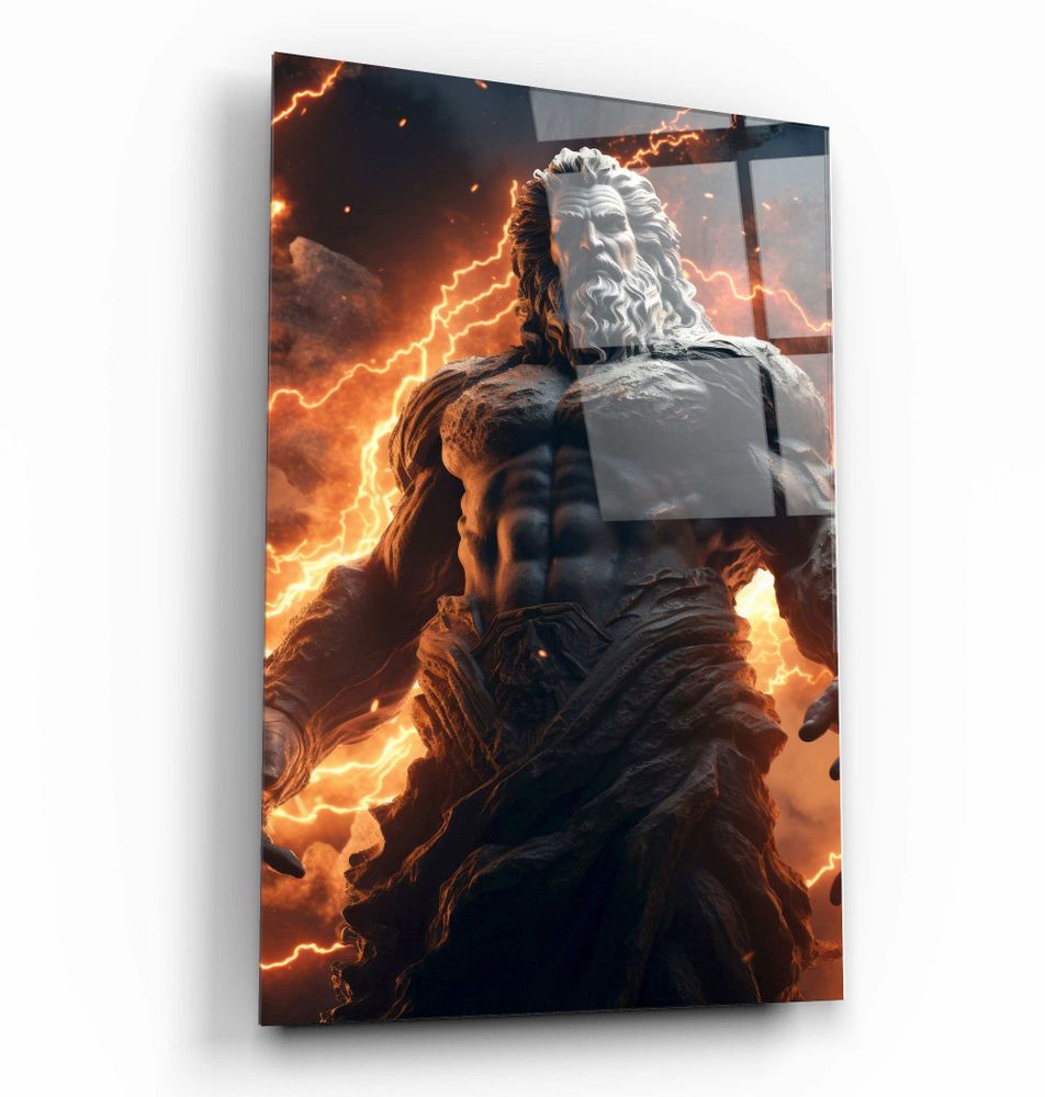 Autres décorations murales - Art mural en verre de la collection du designer Zeus' Fire 110CMx70CM - ARTDESIGNA