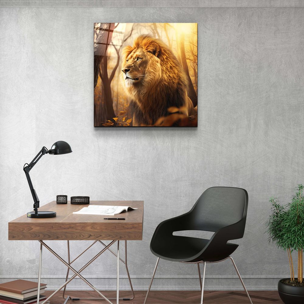 Autres décorations murales - Fire Lord V2 Designers Collection Décoration murale en verre 80CMX80CM - ARTDESIGNA