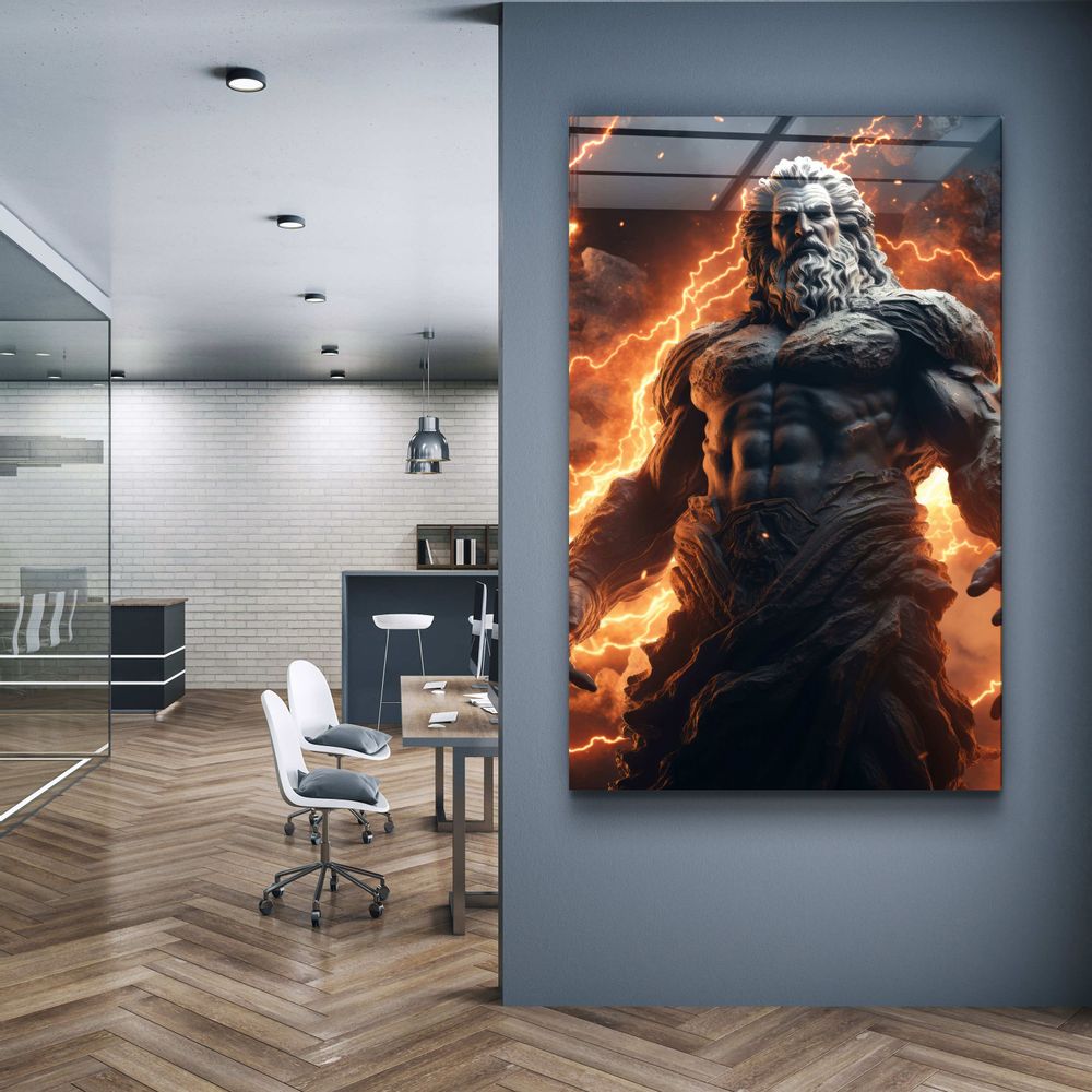 Autres décorations murales - Art mural en verre de la collection du designer Zeus' Fire 110CMx70CM - ARTDESIGNA