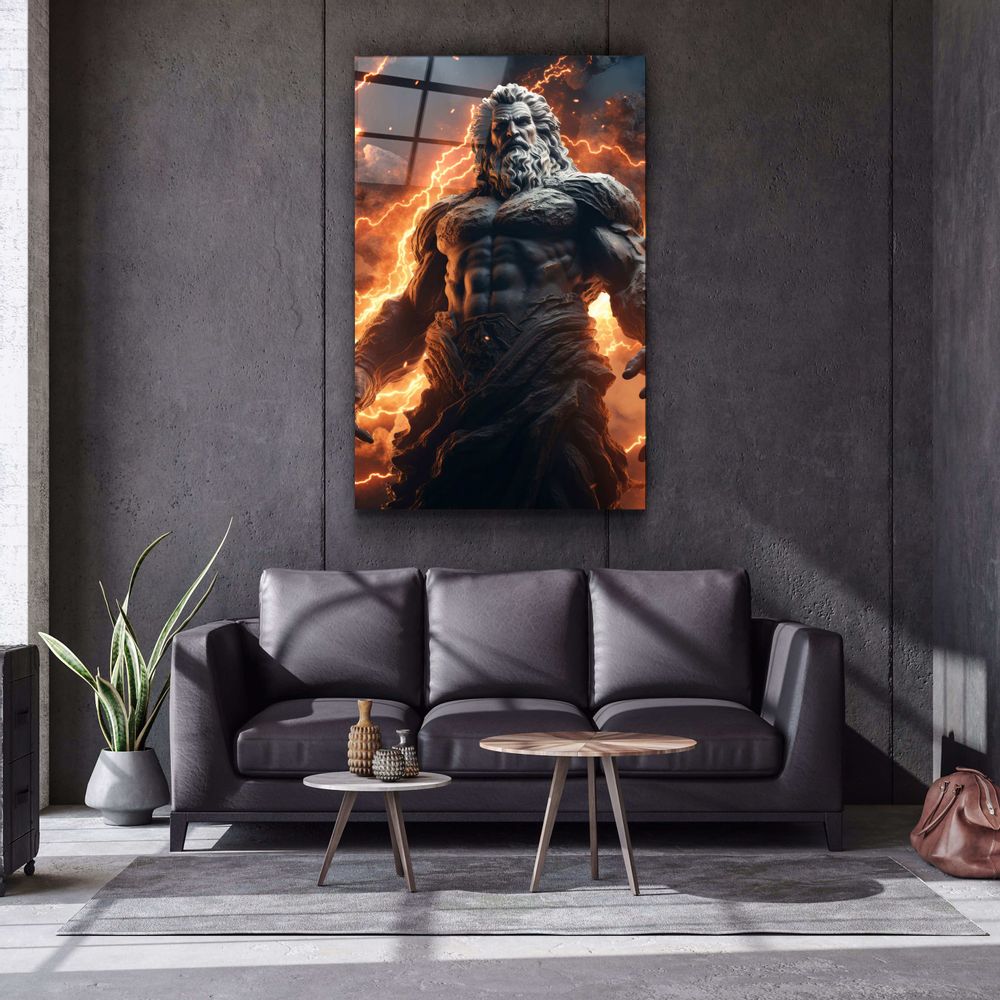 Autres décorations murales - Art mural en verre de la collection du designer Zeus' Fire 110CMx70CM - ARTDESIGNA