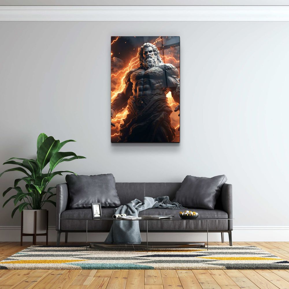 Autres décorations murales - Art mural en verre de la collection du designer Zeus' Fire 110CMx70CM - ARTDESIGNA
