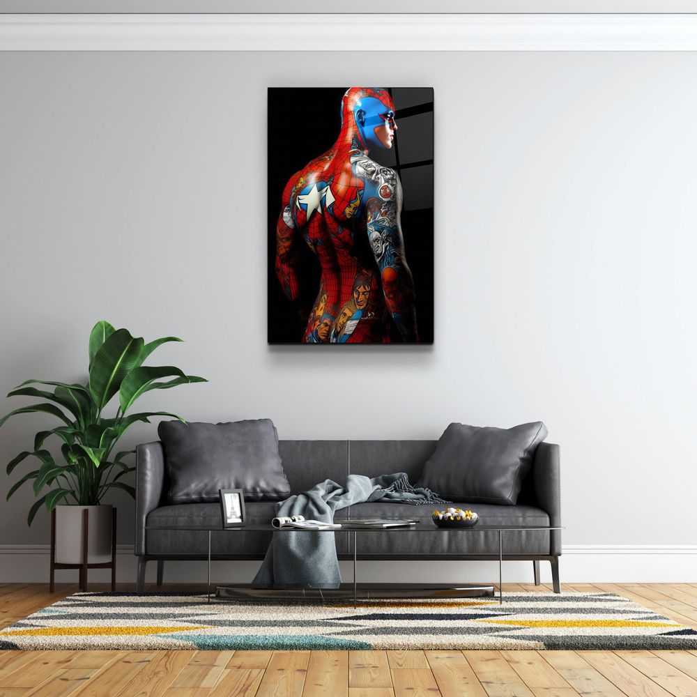 Autres décorations murales - Art mural en verre de la collection 4Designers de corps tatoué 110CMx70CM - ARTDESIGNA