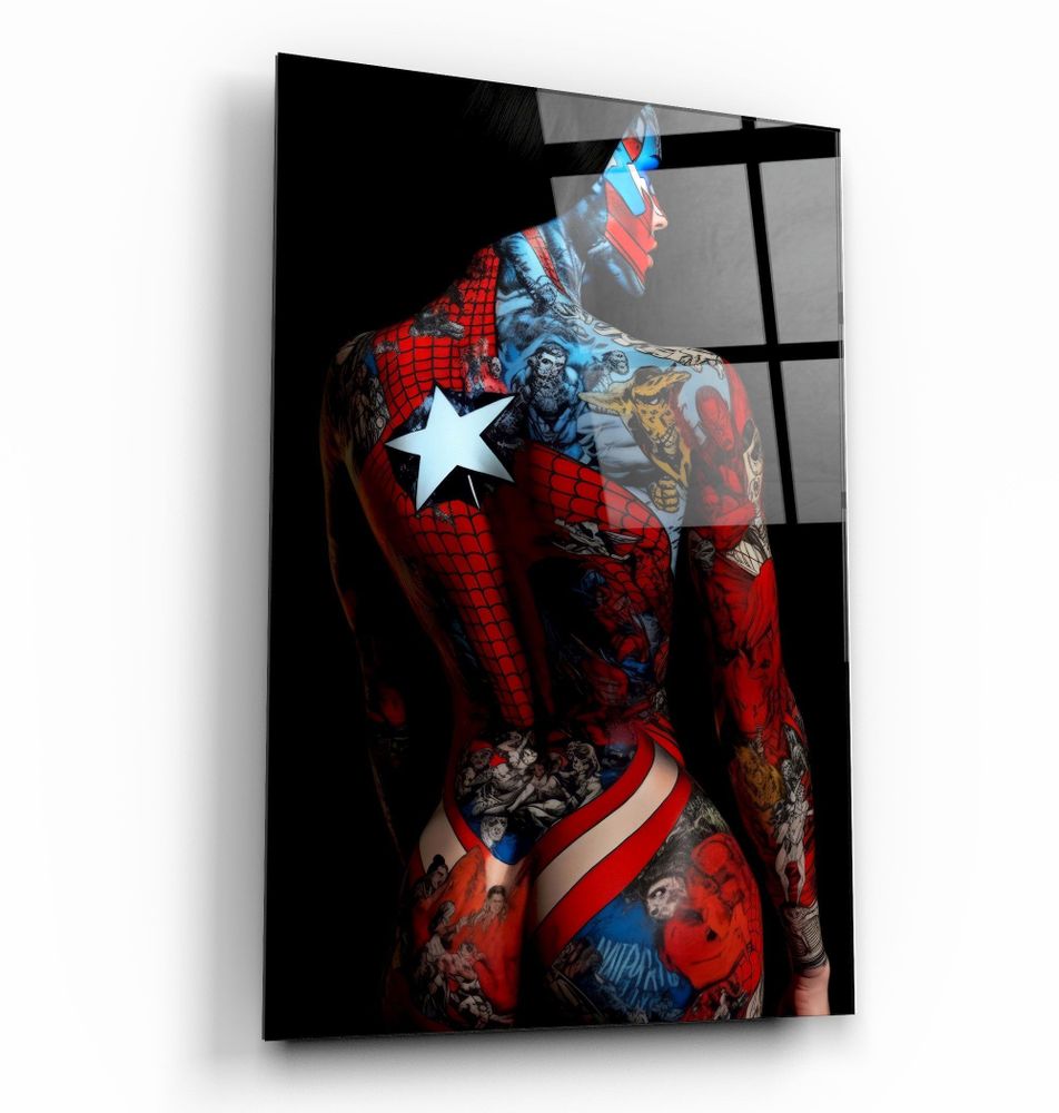 Other wall decoration - Tattooed Body 2Designers Collection Glass Wall Art 110CMx70CM - ARTDESIGNA