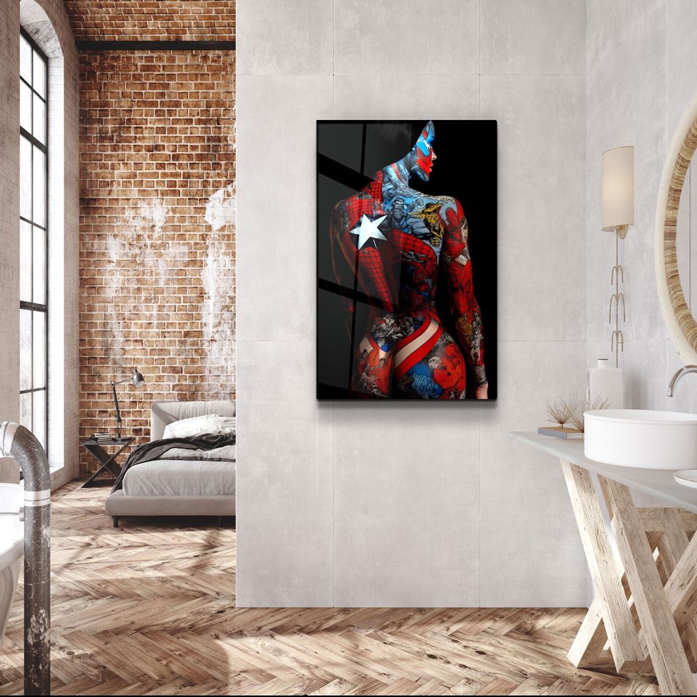 Other wall decoration - Tattooed Body 2Designers Collection Glass Wall Art 110CMx70CM - ARTDESIGNA