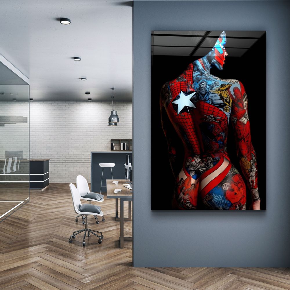 Other wall decoration - Tattooed Body 2Designers Collection Glass Wall Art 110CMx70CM - ARTDESIGNA