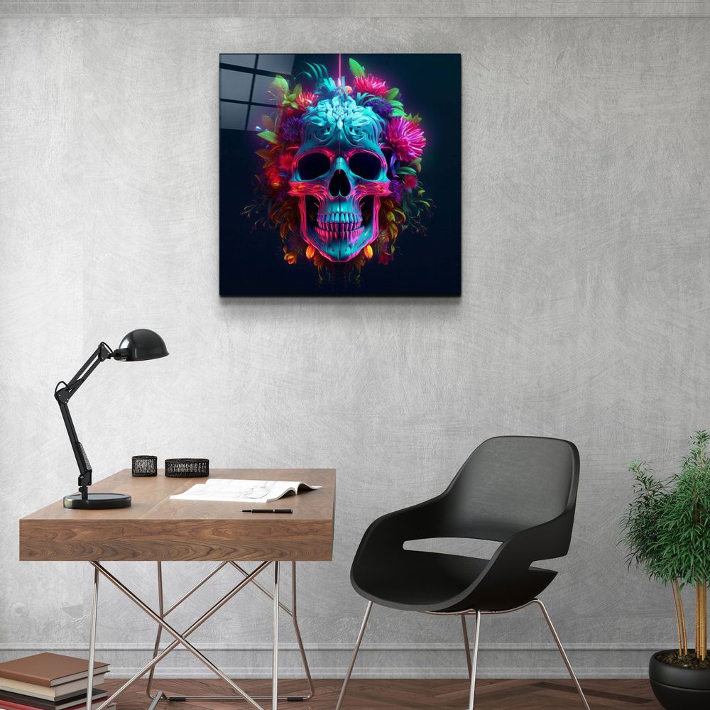 Other wall decoration - Skull Designers Collection Glass Wall Art 110CMx70CM - ARTDESIGNA