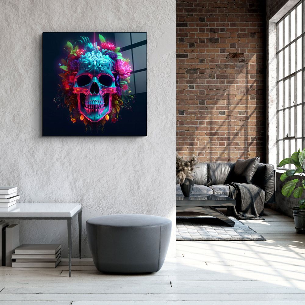 Other wall decoration - Skull Designers Collection Glass Wall Art 110CMx70CM - ARTDESIGNA