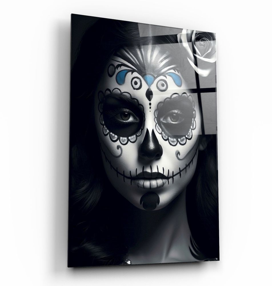 Other wall decoration - Sugar Skull Make UpDesigners Collection Glass Wall Art 110CMx70CM - ARTDESIGNA
