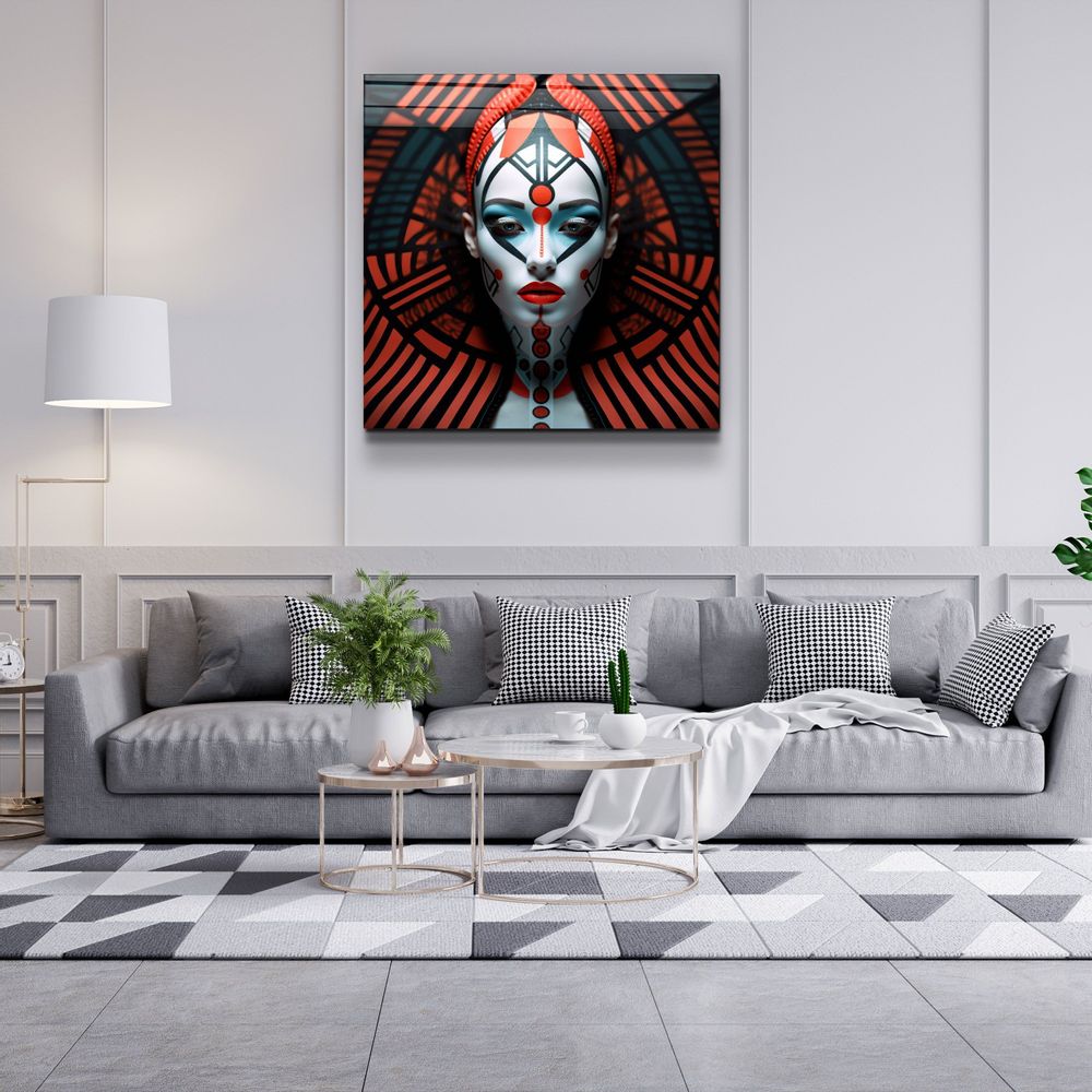 Autres décorations murales - Art mural en verre de la collection Red Queen Designers 80CMX80CM - ARTDESIGNA