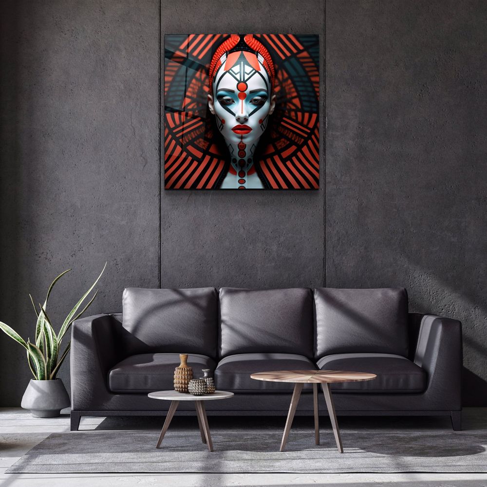 Autres décorations murales - Art mural en verre de la collection Red Queen Designers 80CMX80CM - ARTDESIGNA