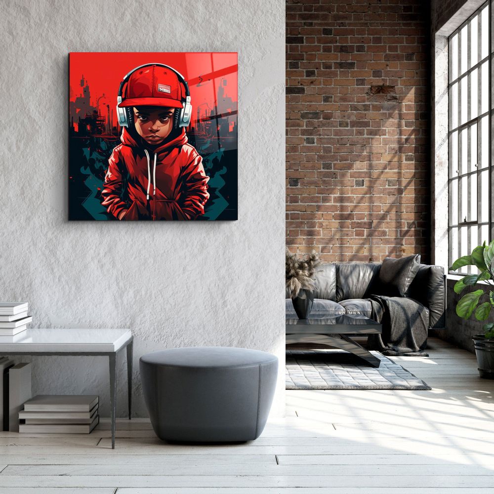 Other wall decoration - Hey Man Designers Collection Glass Wall Art 100CMX100CM - ARTDESIGNA