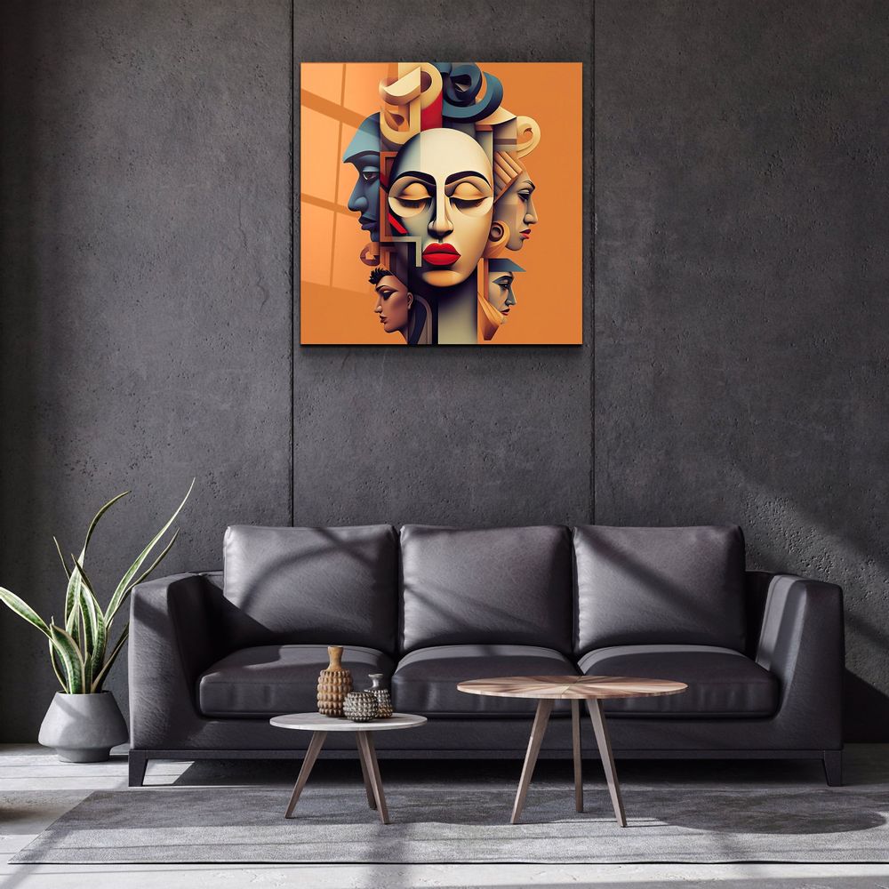 Autres décorations murales - Art mural en verre de la collection Face off Designers 80CMX80CM - ARTDESIGNA