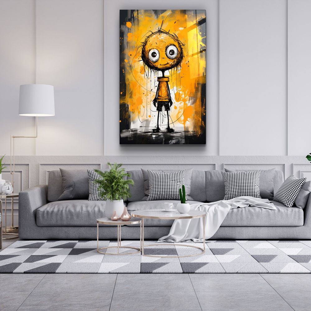 Autres décorations murales - Toujours heureux de vous voir | Art mural en verre de la collection Designers  110CMx70CM - ARTDESIGNA