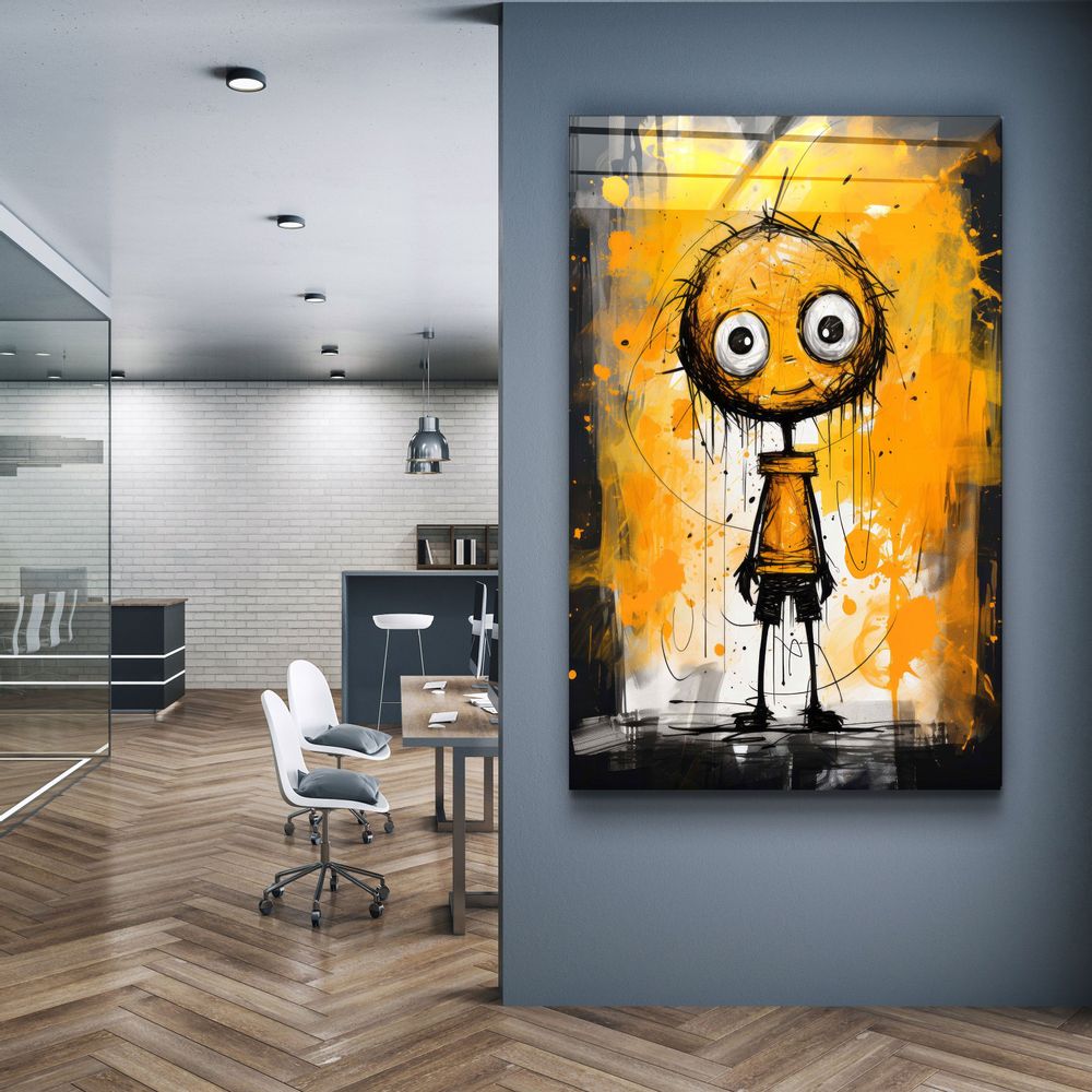 Autres décorations murales - Toujours heureux de vous voir | Art mural en verre de la collection Designers  110CMx70CM - ARTDESIGNA
