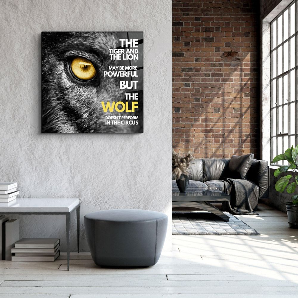 Autres décorations murales - Le loup - Art mural en verre de la collection du designer 100X100 - ARTDESIGNA