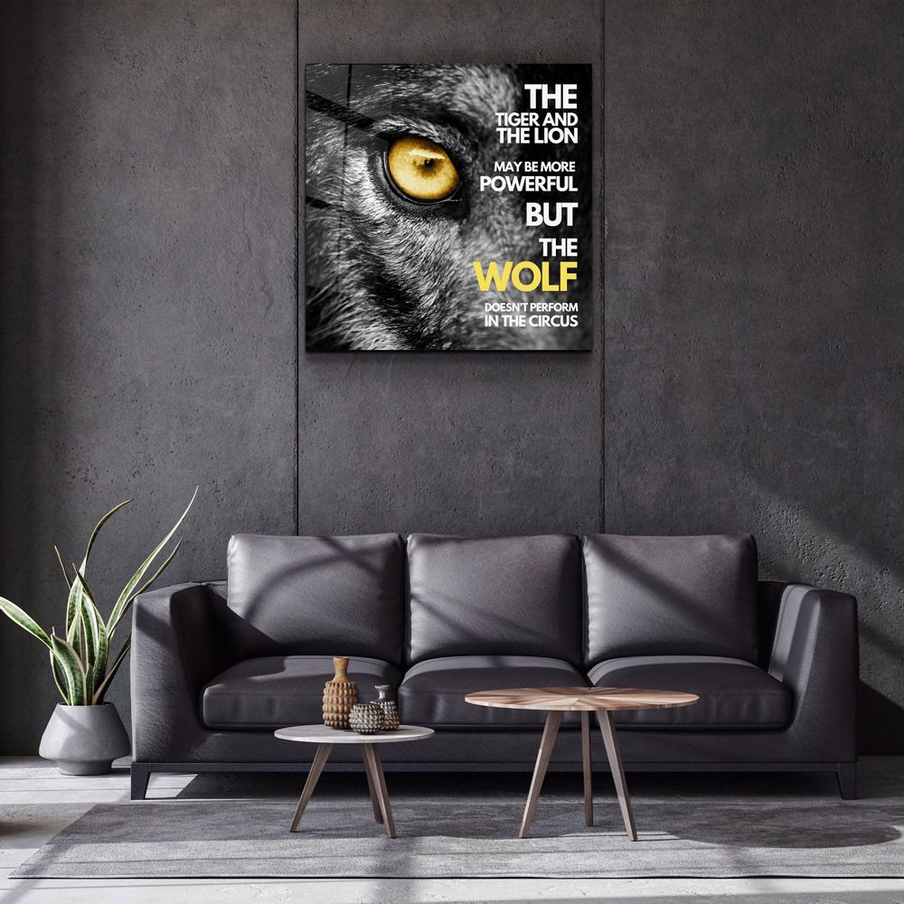 Autres décorations murales - Le loup - Art mural en verre de la collection du designer 100X100 - ARTDESIGNA