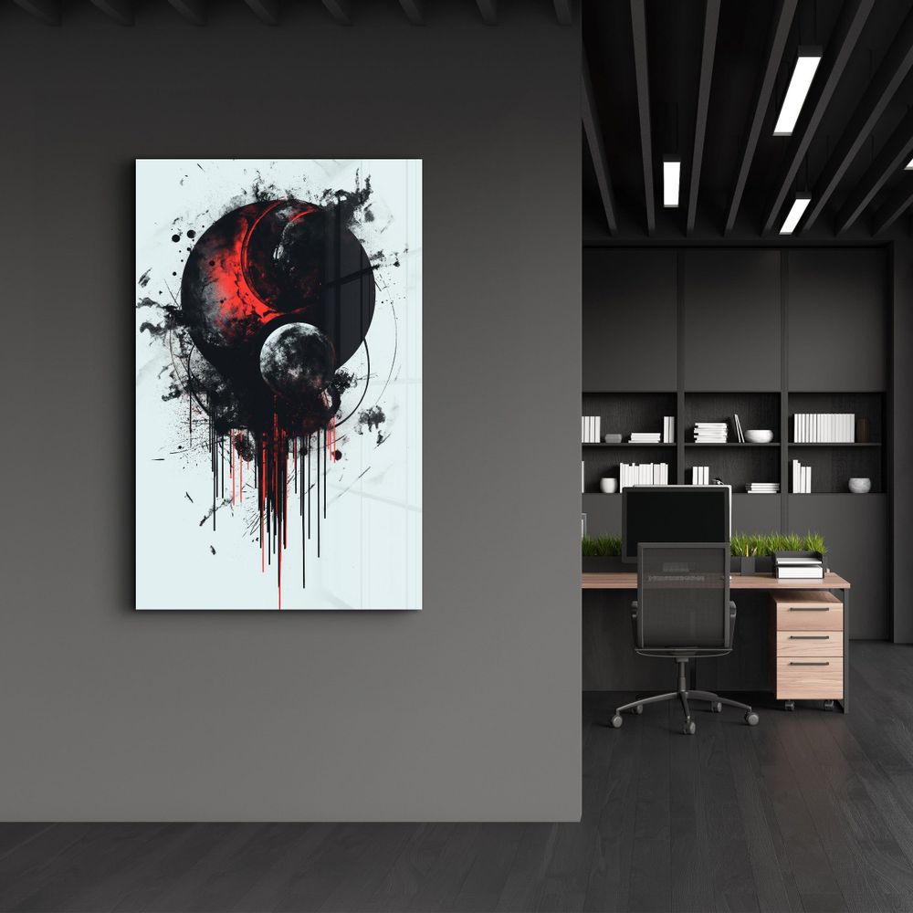 Autres décorations murales - Planètes saignantes - Art mural en verre de la collection du designer 110CMx70CM - ARTDESIGNA