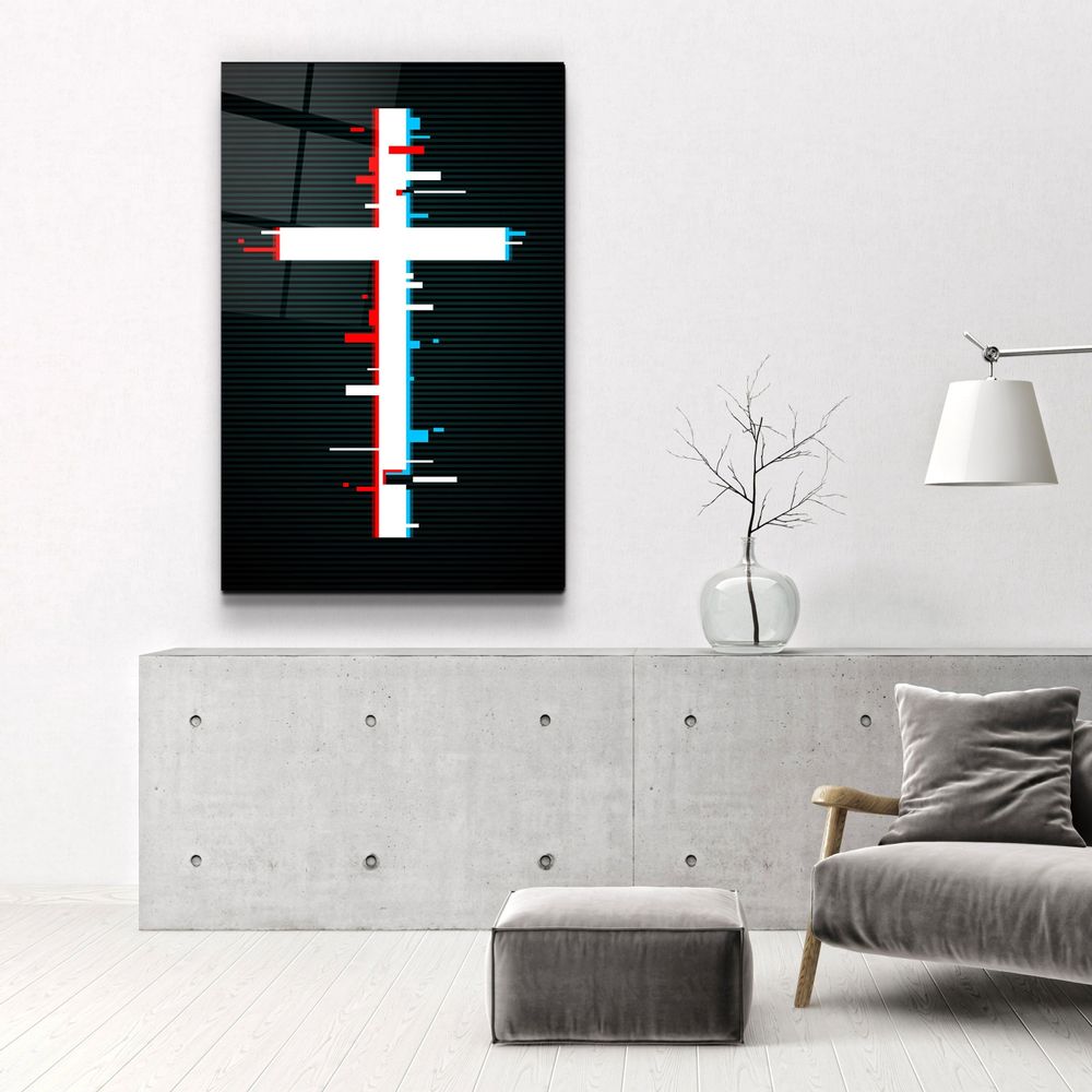 Other wall decoration - Cross - Trippy Designers Collection Glass Wall Art 110CMx70CM - ARTDESIGNA