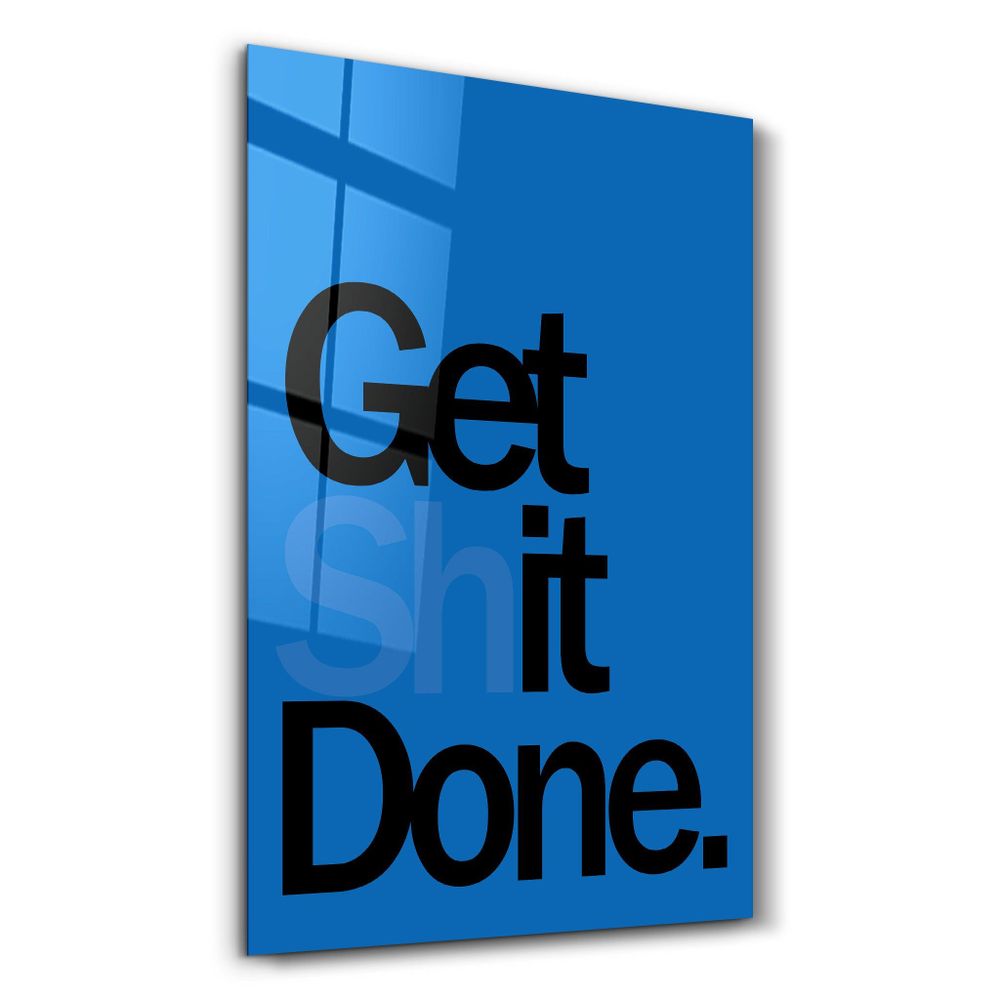 Other wall decoration - Get X Done Blue | Designers Collection Glass Wall Art 110CMx70CM - ARTDESIGNA