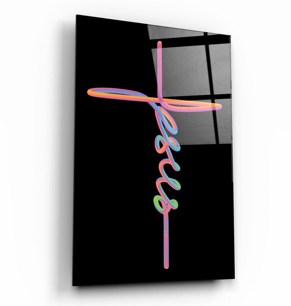 Autres décorations murales - Art mural en verre de la collection Jesus & Cross Designers 110CMx70CM - ARTDESIGNA