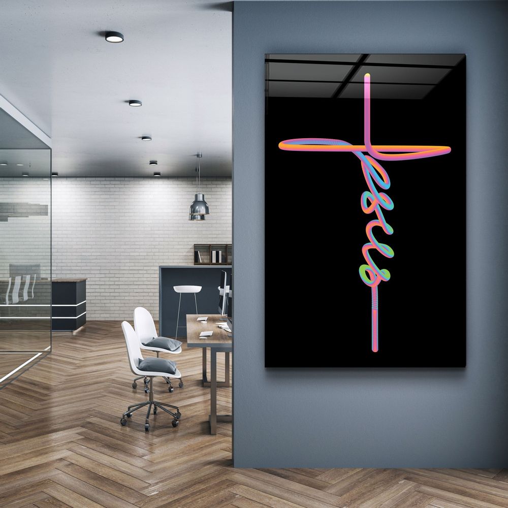 Autres décorations murales - Art mural en verre de la collection Jesus & Cross Designers 110CMx70CM - ARTDESIGNA