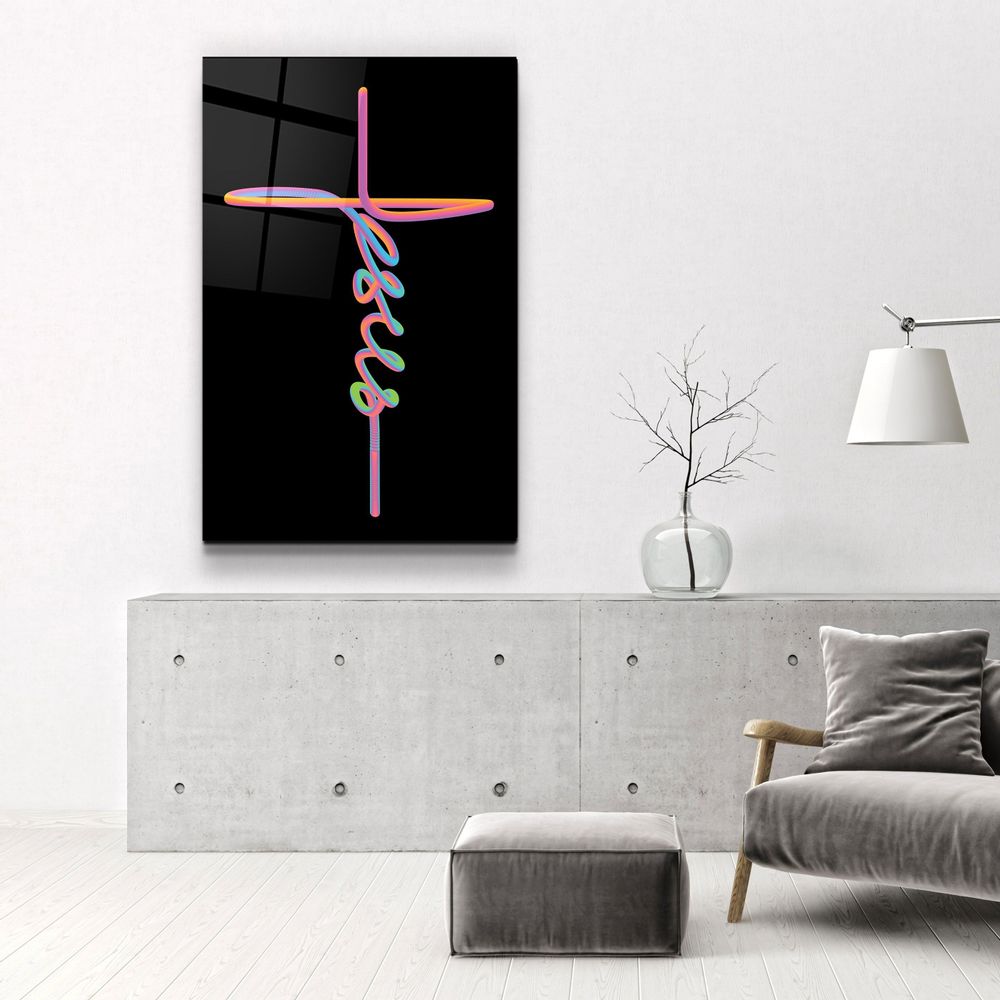Autres décorations murales - Art mural en verre de la collection Jesus & Cross Designers 110CMx70CM - ARTDESIGNA