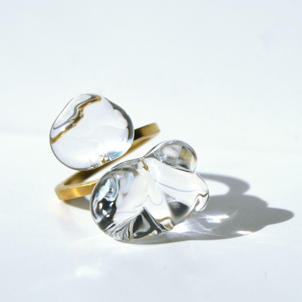 Cadeaux - Bague réglable en verre Murano artisan Collection Drops - CHAMA NAVARRO