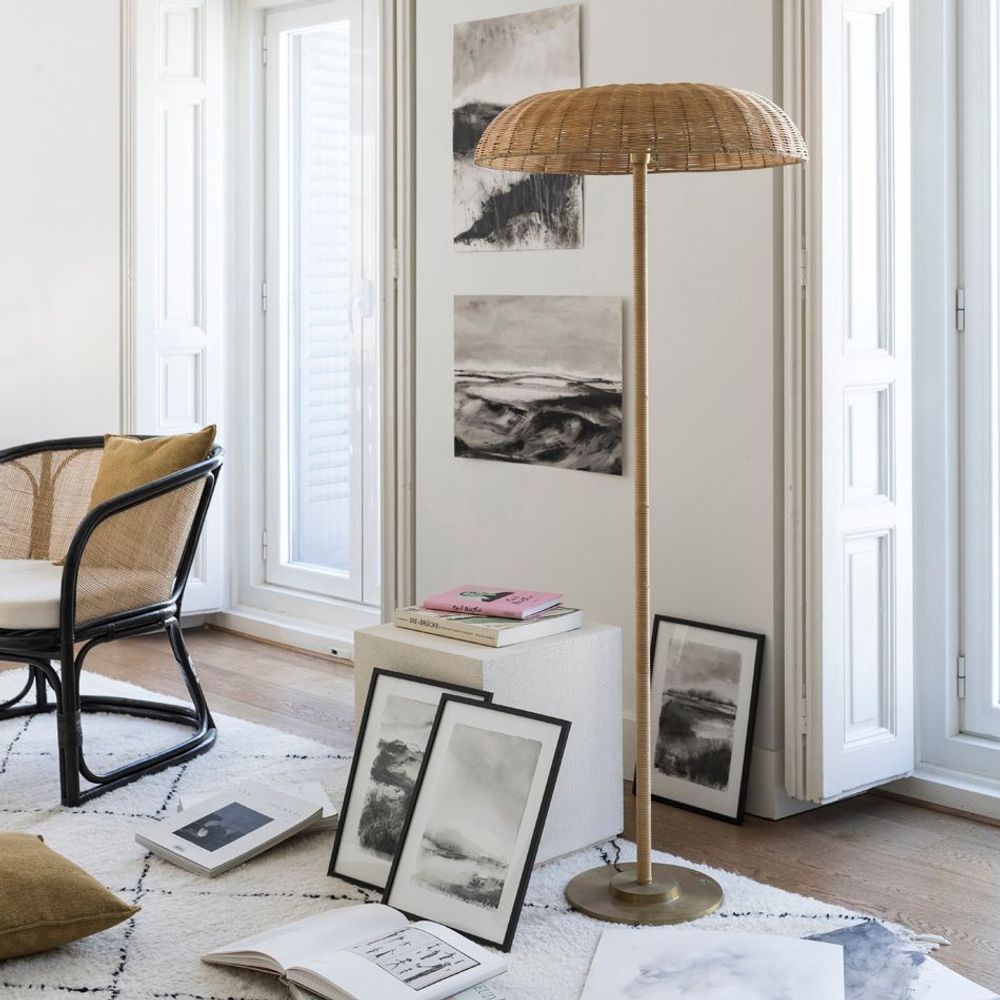 Lampadaires - Lampadaire en rotin BALZAC - MAHE HOMEWARE