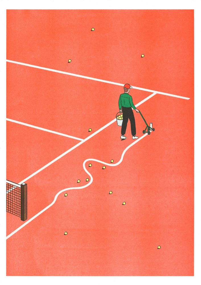 Affiches - Affiche A3 - Simon Bailly - Roland Garros - KIBLIND ATELIER