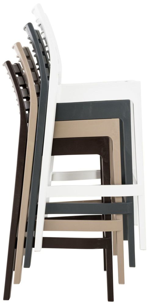 Tabourets - Tabouret de bar empilable Ares - Gris foncé - VIBORR